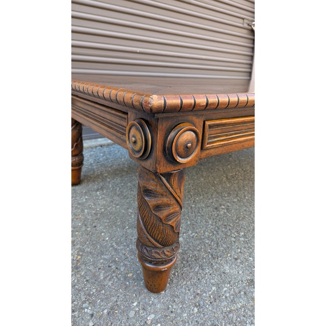 1990s 1990s Ralph Lauren Mahogany Hand Carved Cocktail Table For Sale - Image 5 of 5