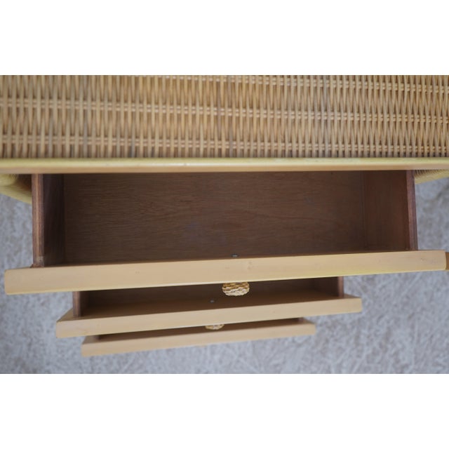 Lexington Furniture Lexington Henry Link Woven Wicker Writing Desk & Chair For Sale - Image 4 of 18