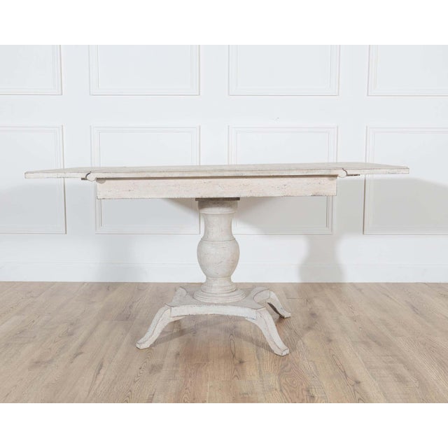 Late 19th Century Swedish Painted Pedestal Drop-Leaf Table, circa 1880 For Sale - Image 5 of 11