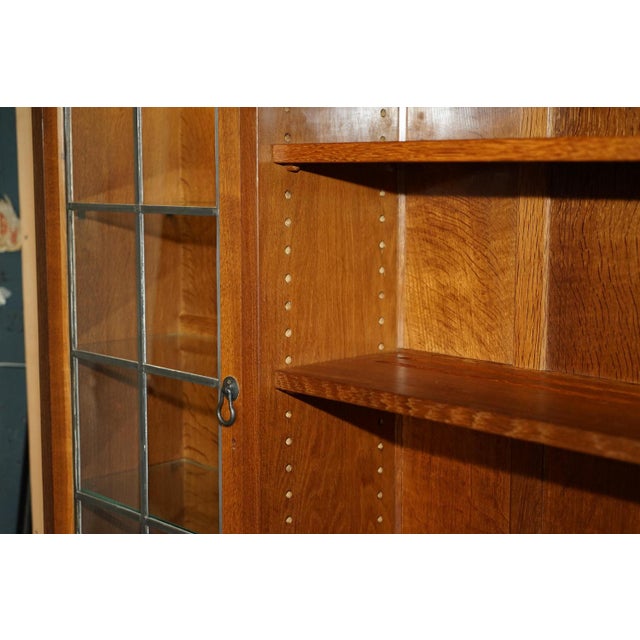 Brown Vintage Oak Display Cabinet by Robert Mouseman Thompson For Sale - Image 8 of 18