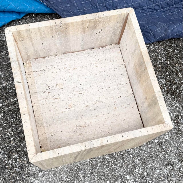 Italian Travertine Bullnose Edge Coffee Table For Sale - Image 9 of 10