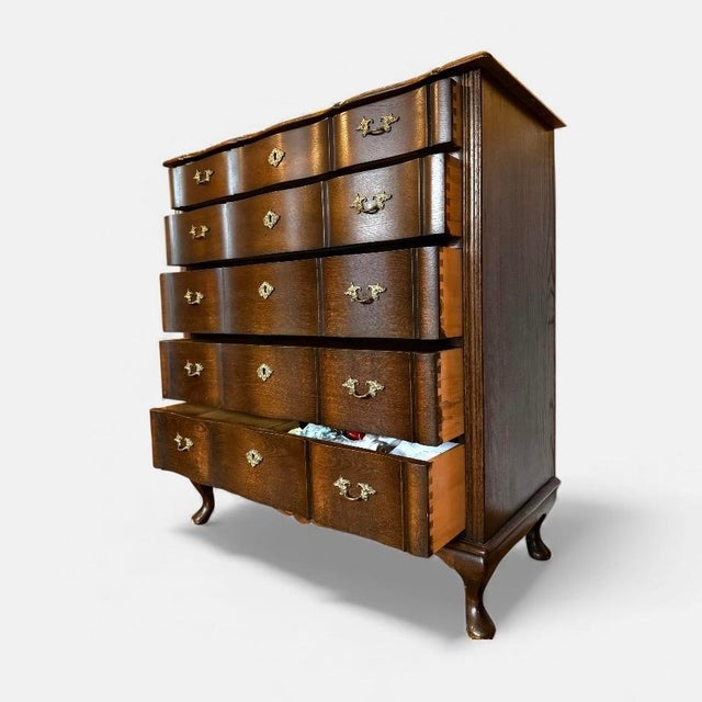 Vintage American Revival Highboy Dresser, 1940s For Sale - Image 6 of 6