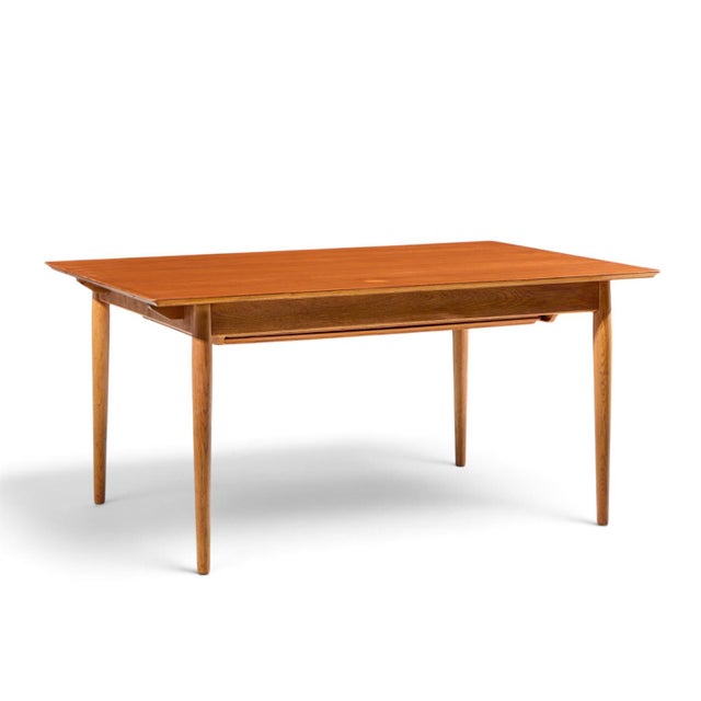 Arne Vodder for Sibast Mid Century Danish Teak Expanding Dining Table With 2 Leaves For Sale In Chicago - Image 6 of 11