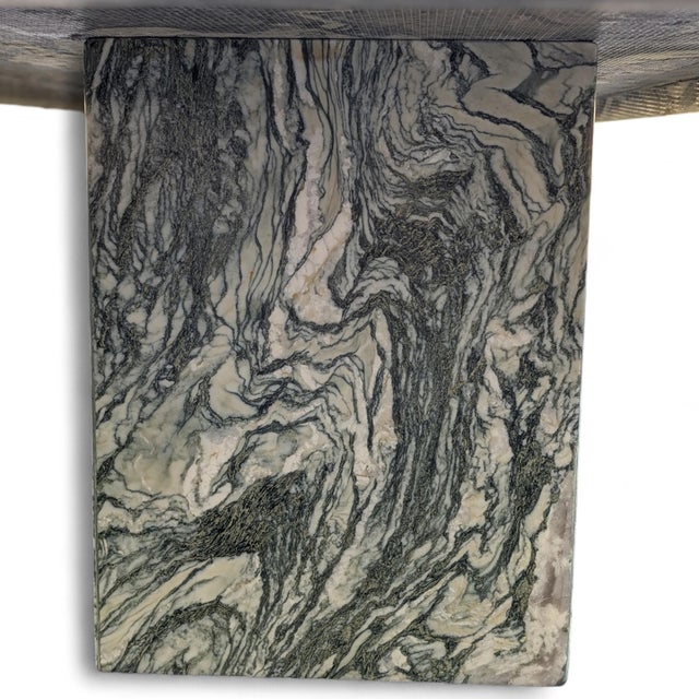 Late 20th Century Postmodern Green Marble Coffee Table With Plinth Base For Sale - Image 13 of 15