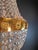 Metal Vintage Large Crystal Tent and Basket Crystal Chandelier Gold Ornaments For Sale - Image 7 of 9