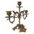1910s Art Nouveau Gilt Metal Three Light Candelabrum With Leaf and Vine Base 8.5" For Sale - Image 5 of 12