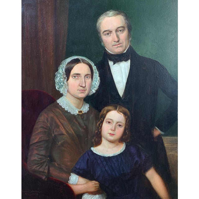 Exemplary piece of 19th century German portraiture by listed artist Hermann Heinrich Becker (1817-1885). A charming...