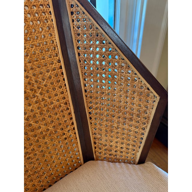 Brown Pair of Baker Milling Road Occasional Chairs With Caning, 21st Century For Sale - Image 8 of 10