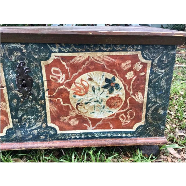 19th Century Painted Pine European Blanket Chest For Sale - Image 4 of 13