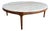 Mid-Century Modern Walnut Rythm Coffee Table With Travertine Top by Lane For Sale