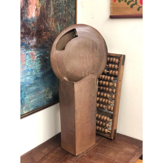 Mid-Century Modern Vintage Mid-Century Modern Industrial Signed Ceramic Sculpture For Sale - Image 3 of 7