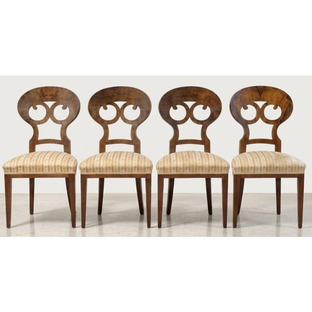 Set of 4 Viennese Biedermeier side chairs (likely originating from Austria, Germany, or Central Europe around the 1920s to...