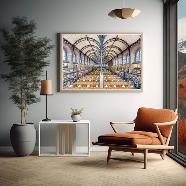 Art Deco Saint Genevieve Library Iv, Paris, Interior Photograph by Richard Silver 24x36 For Sale - Image 3 of 5
