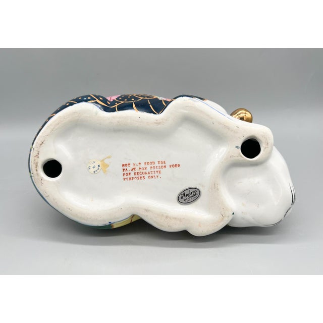 Vintage Tobacco Leaf Porcelain Sleeping Cat Ceramic Figure by Andrea by Sadek – Chinoiserie / Grandmillennial For Sale In Houston - Image 6 of 14