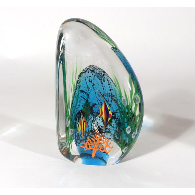 Green Art Glass Zellique Studios Coral Reef Blown and Molded Aquarium Bookends For Sale - Image 8 of 14