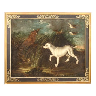 Landscape with Dog, 1750, Oil on Canvas, Framed For Sale