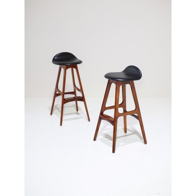 Vintage OD61 Bar Stools by Erik Buch for Oddense Maskinsnedkeri, 1960s, Set of 2 For Sale - Image 16 of 16