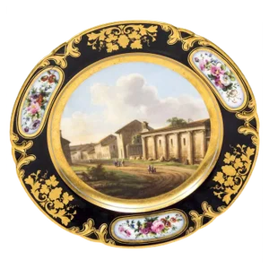 19th Century Porcelain Plate from Pucher Deroche, Paris