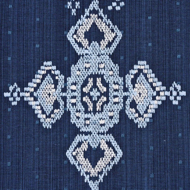 Schumacher Sample - Schumacher Nadira Embroidery in Indigo For Sale - Image 4 of 5