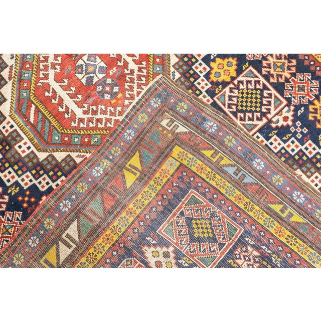 Late 18th Century Antique Caucasian Kuba Rug 4'9'' x 10' For Sale In New York - Image 6 of 8