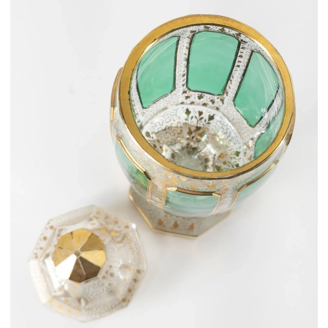 Bohemian Art Glass Moser Style Covered Urn For Sale In New York - Image 6 of 13