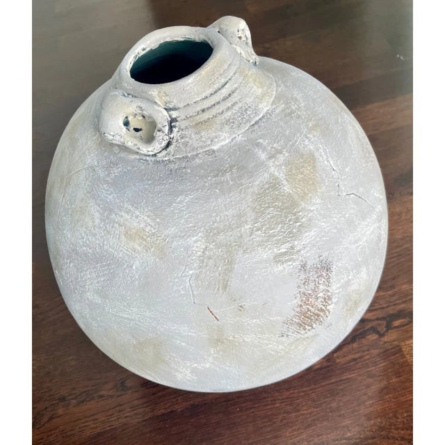 Handcrafted Ceramic Sculptural Vessel – Rustic-Modern, Organic Form With Handle-Like Accents For Sale In Chicago - Image 6 of 13