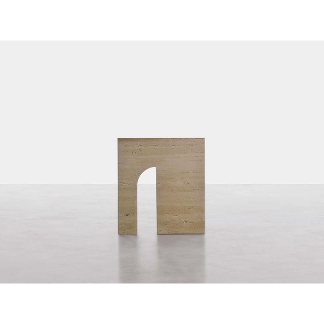 Fiftyfour Side Table by Somaschini Dimensions: W 36 x D 36 x H 40 cm Materials: Monolithic milled structure in solid Roman...