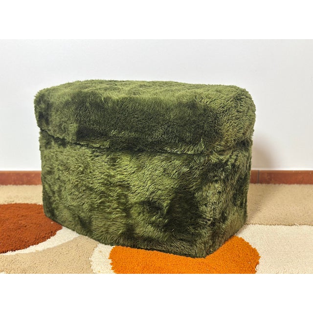 An original 1970s Italian design piece with a bold character and surprising functionality. This storage ottoman, branded F...