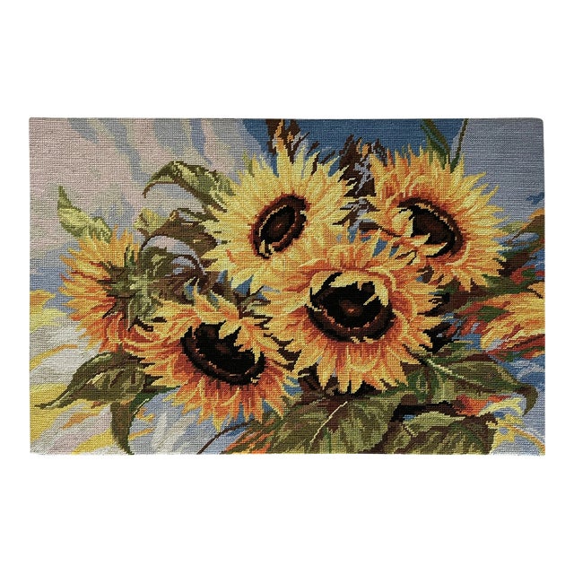 Sunflowers Needlepoint (Unframed). For Sale
