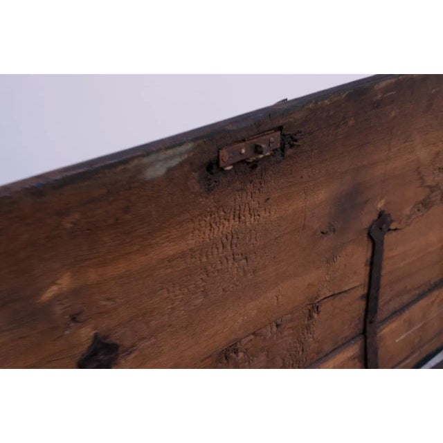 Early Americana Painted Wood Monogrammed Trunk For Sale - Image 9 of 12