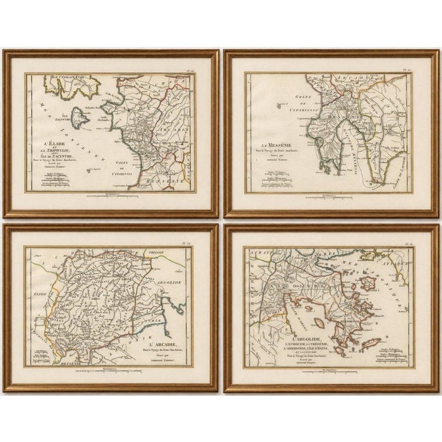 Title: Set of Four Ancient Peloponnese and Greek Islands Maps, Tardieu, 1825 : Set of four original antique engraved and...