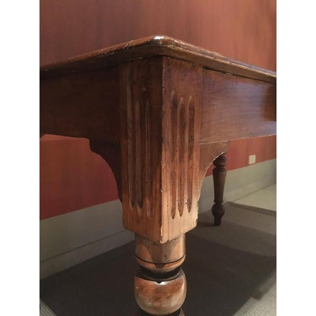 Rustic Pinewood Dining Table with Drawer, Italy For Sale - Image 10 of 18