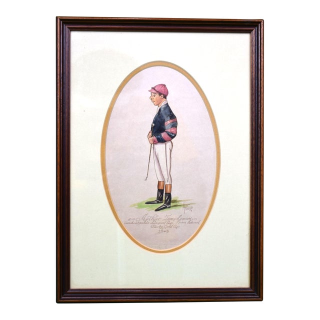 Arthur Templeman Jockey C1905 Watercolour by Astor For Sale