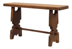 Rustic French Oak Bench, France, 1900s