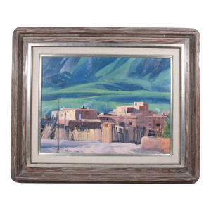 Vintage Howard Carr Indian Village Landscape Abstract Expressionism Oil Painting