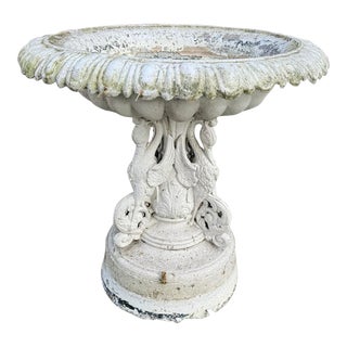 Antique Victorian Style Cast Metal Urn With Figural Base For Sale