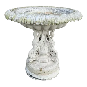 Antique Victorian Style Cast Metal Urn With Figural Base