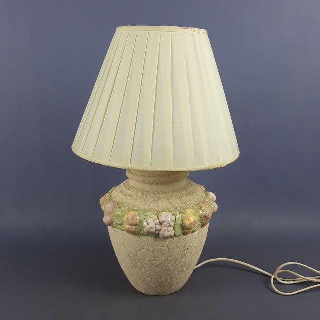 Ceramic Table Lamp with Fruits in Relief from Bitossi, 1960s For Sale - Image 3 of 13