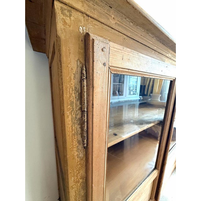 Antique Stripped Pine Glazed Bar Cabinet, 1800s For Sale - Image 10 of 13