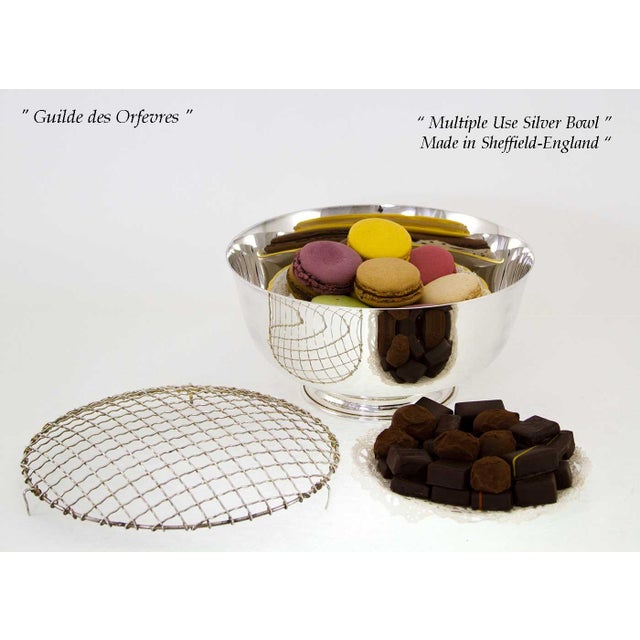 English 1970’s New Silver Rose Bowl With Net Old English, Plain For Sale - Image 3 of 8