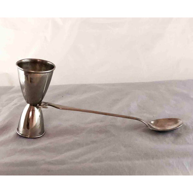MidCentury Napier Silver Plated Combination Double Jigger Bar Spoon