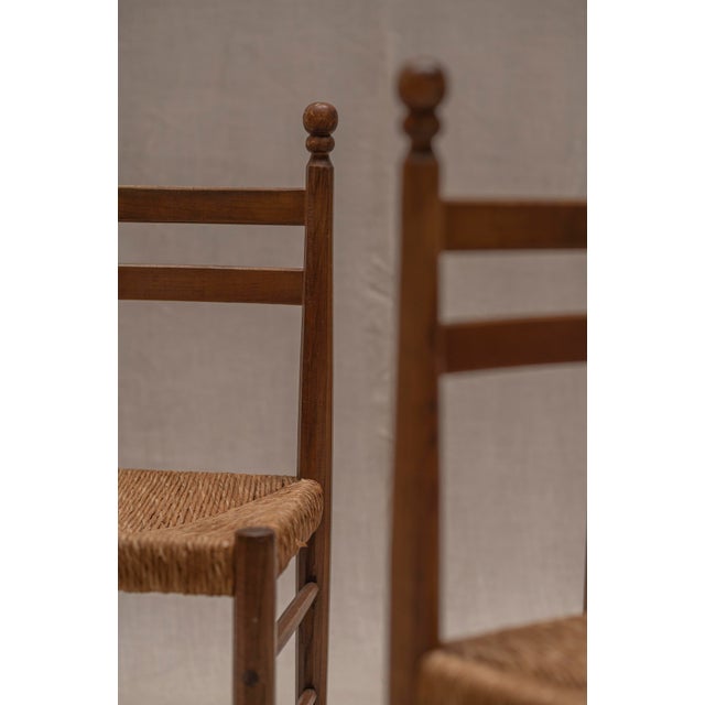 Wood Italian Fruitwood Dining Chairs, 1960s, Set of 6 For Sale - Image 7 of 18