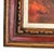 Red Vintage Red Flower Oil on Board Painting Wood Frame Signed "Harper" For Sale - Image 8 of 11