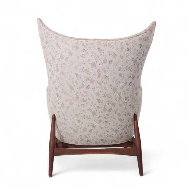 h.w. Klein for Bramin Møbler Model 207/5 Mid Century Danish Walnut Wing Chair For Sale In Chicago - Image 6 of 9