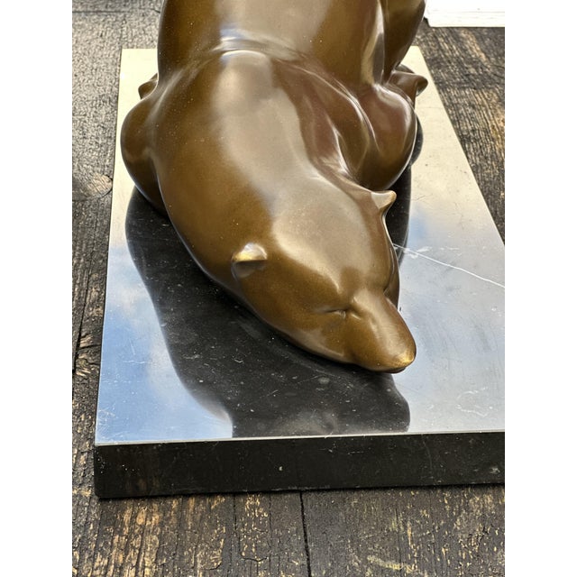1990s Milo, Bear, 1990s, Bronze & Marble For Sale - Image 5 of 12