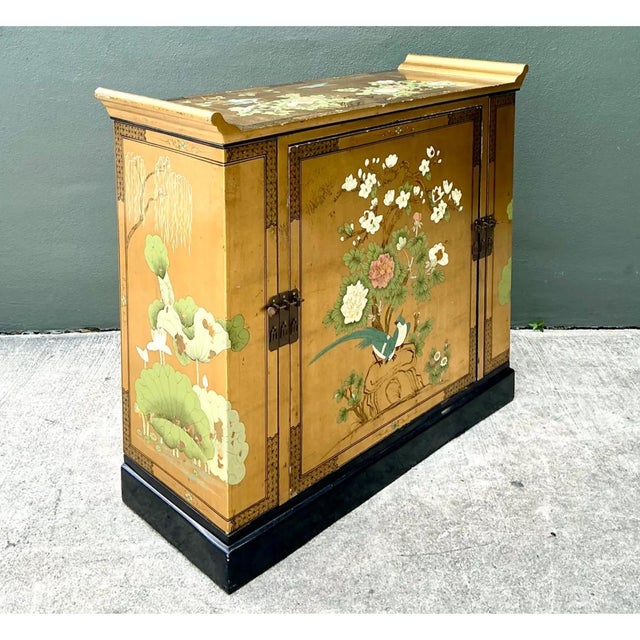 Vintage Chinoiserie Gilt Floral Dry Bar For Sale - Image 10 of 12