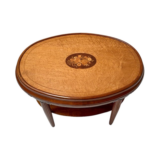 French Art Deco Walnut Center Table, 1930s For Sale - Image 9 of 11