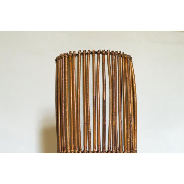 Mid-Century Rattan Floor Lamp in the style of Louis Sognot, 1960s For Sale - Image 6 of 14
