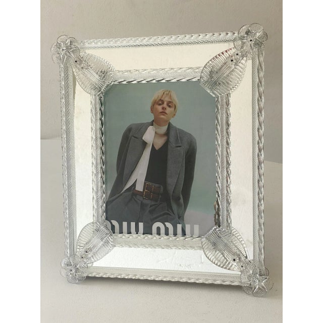 Contemporary Venetian Rectangular Photo Frame in Transparent and Gold Murano Glass For Sale - Image 13 of 13