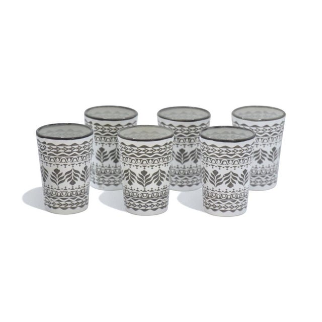 Casablanca Moroccan Tea Glasses Set of 6 For Sale - Image 4 of 4